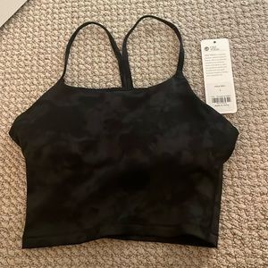 Black camo athletic top built in bra